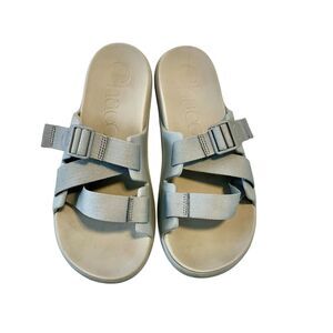 Chaco Chillo Sandals Womens 11 Blue Gray Slide Adjustable Straps Comfort Footbed